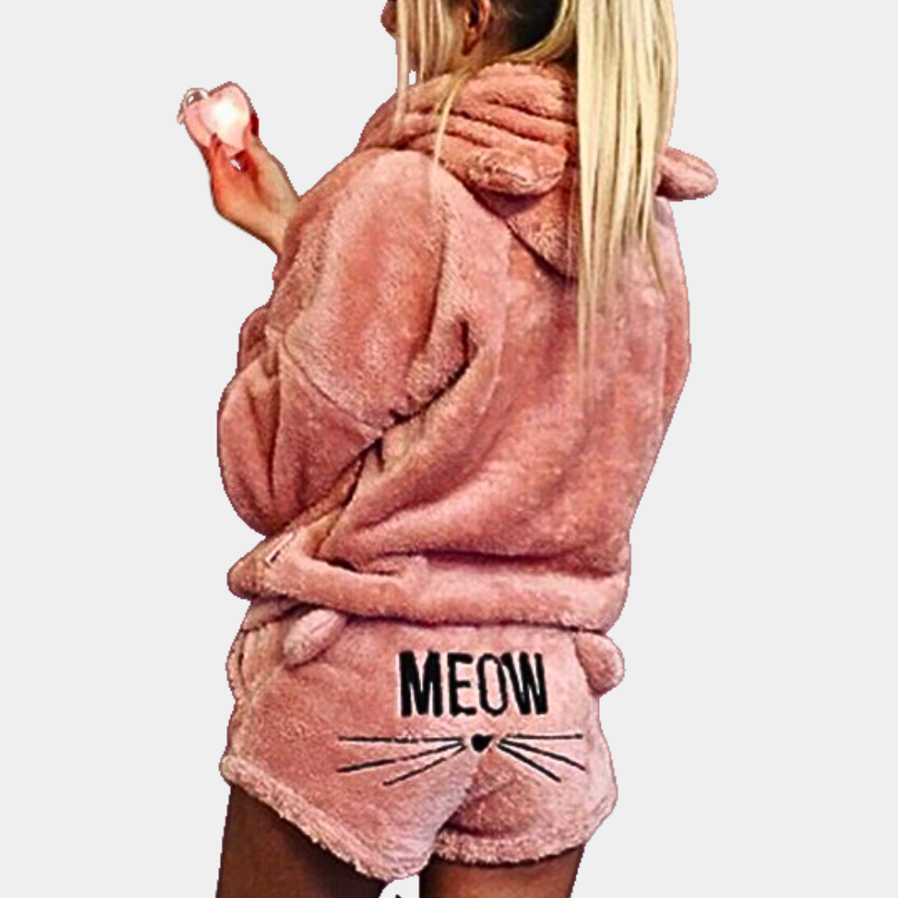 Miaou - Ensemble pyjama en polaire ultra confortable pour se détendre chat
