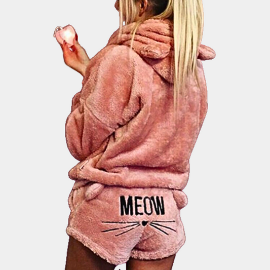 Miaou - Ensemble pyjama en polaire ultra confortable pour se détendre chat