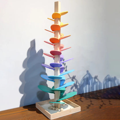 Jouet Arbre en Marbre Arc-en-ciel - Jeu de Lâcher de Balle Montessori