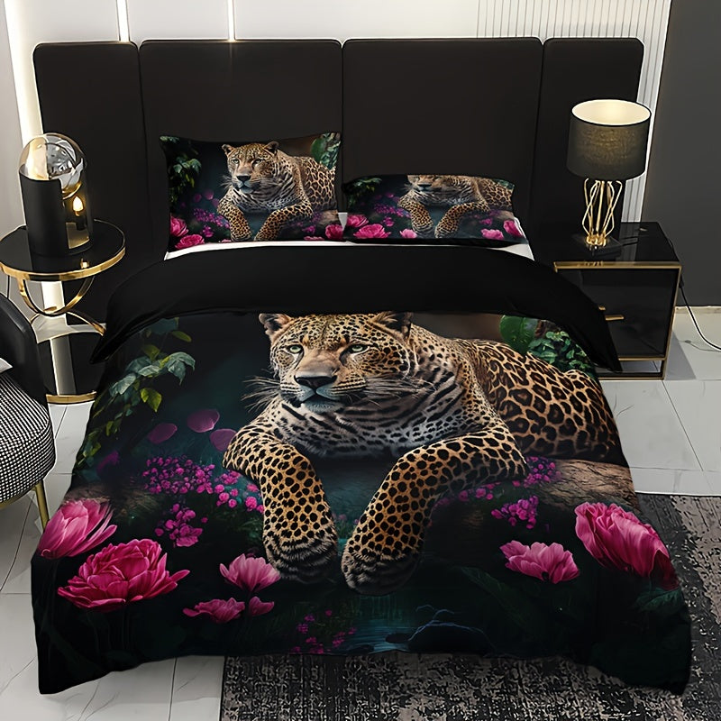 SafariDream - Digitales Tiermuster-Bettwäsche-Set für Bett, Sofa und Reisen
