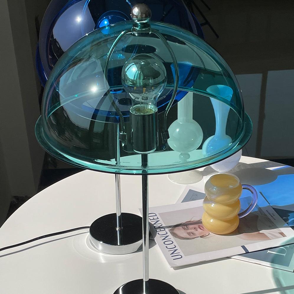 ClassicGlow - Sølv Metal og Akryl Bordlampe
