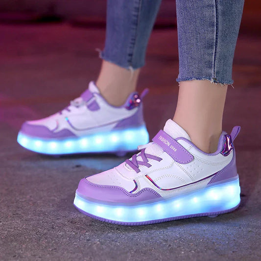 Roller-sneakers med lys - robuste og komfortable