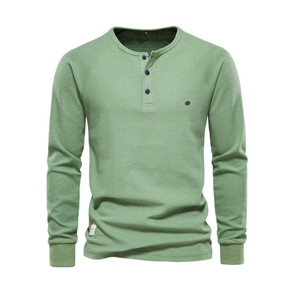 Chemise à manches longues pour homme avec col rond