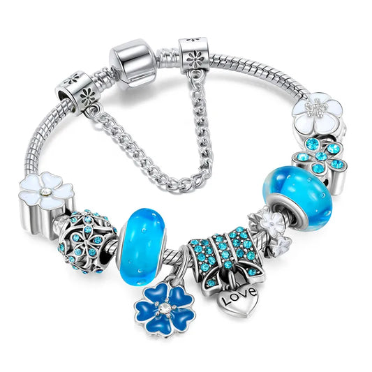 Bracelet porte-bonheur en argent unique Amour