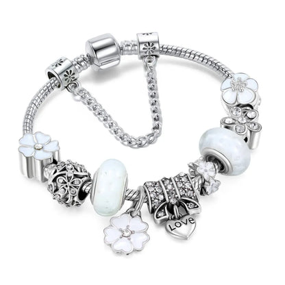 Bracelet porte-bonheur en argent unique Amour