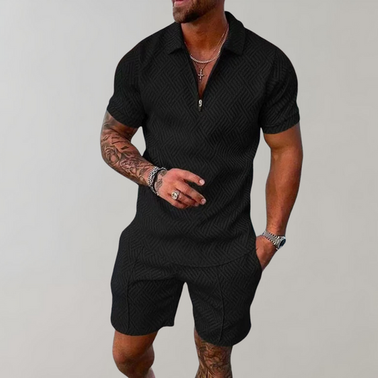 Ensemble d'été deux pièces pour hommes avec short et polo