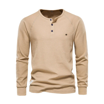 Chemise à manches longues pour homme avec col rond