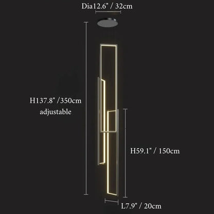 UltraLavagna - LED pendellys rektangel