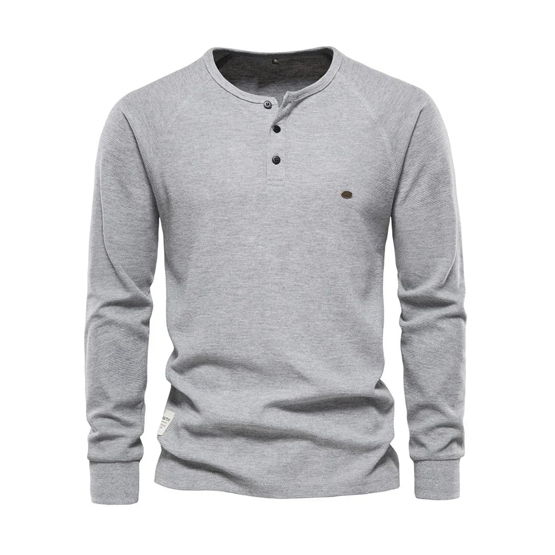Chemise à manches longues pour homme avec col rond