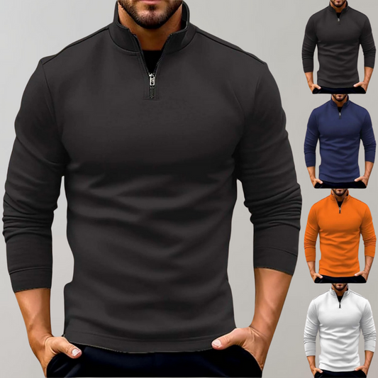 Pull pour homme avec fermeture éclair et look intemporel