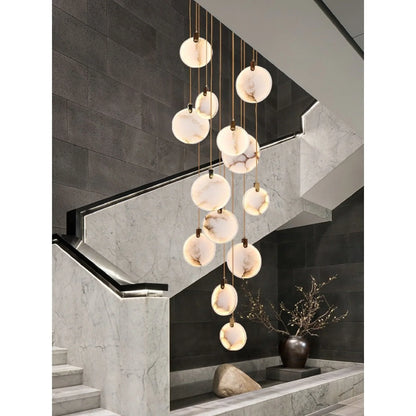 MarbleGlow - Ring Chandelier