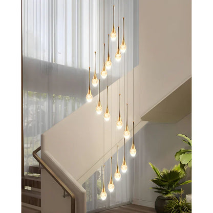 HelixGlow - Spiral Chandelier for Staircase