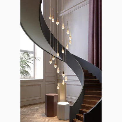 HelixGlow - Spiral Chandelier for Staircase