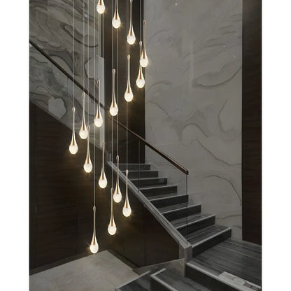 HelixGlow - Spiral Chandelier for Staircase