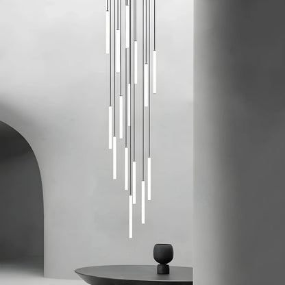ElevateGlow - Luxuriöse vertikale Spiralpendelleuchte für Treppenhaus