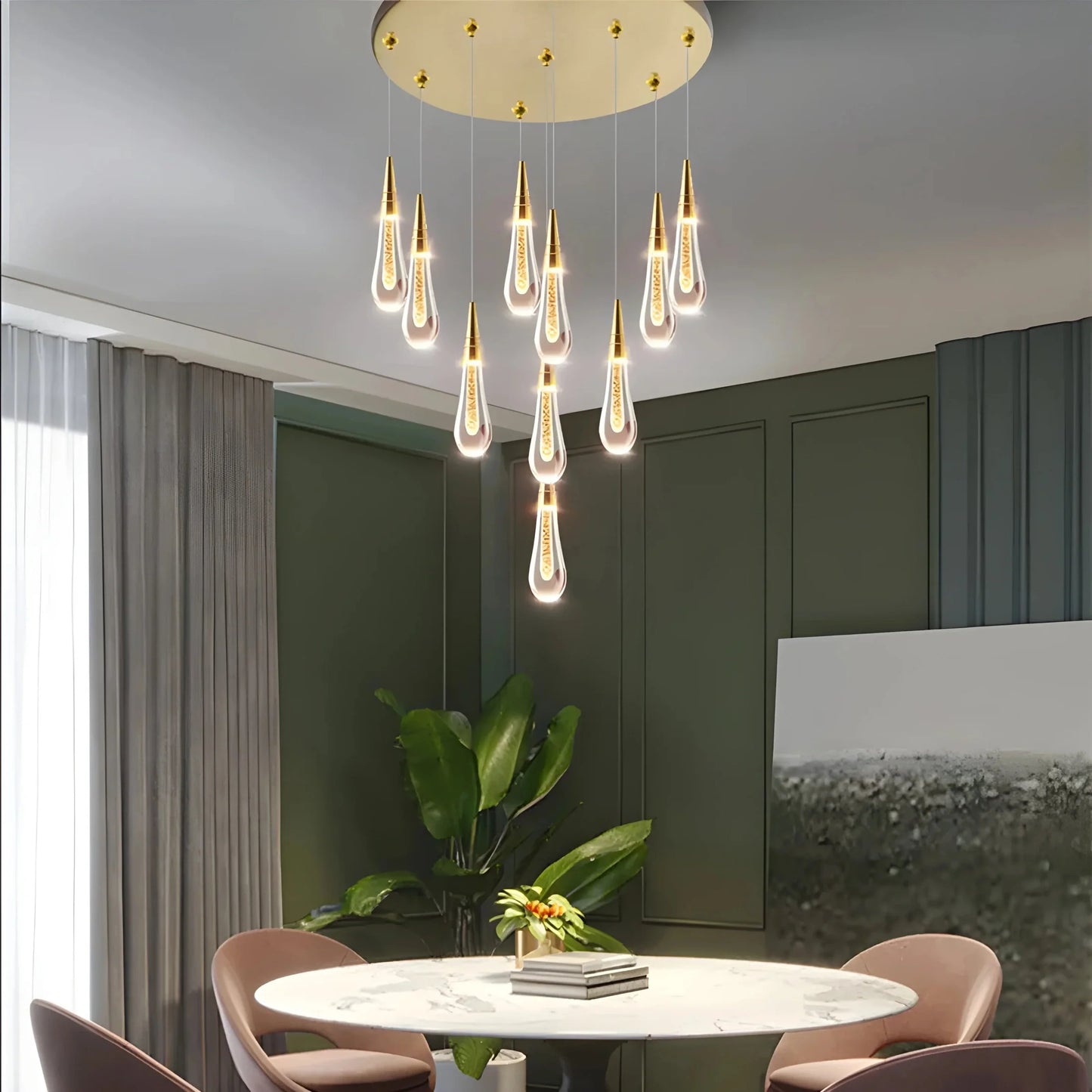 CrystalRain - Water Droplet Chandelier in Crystal