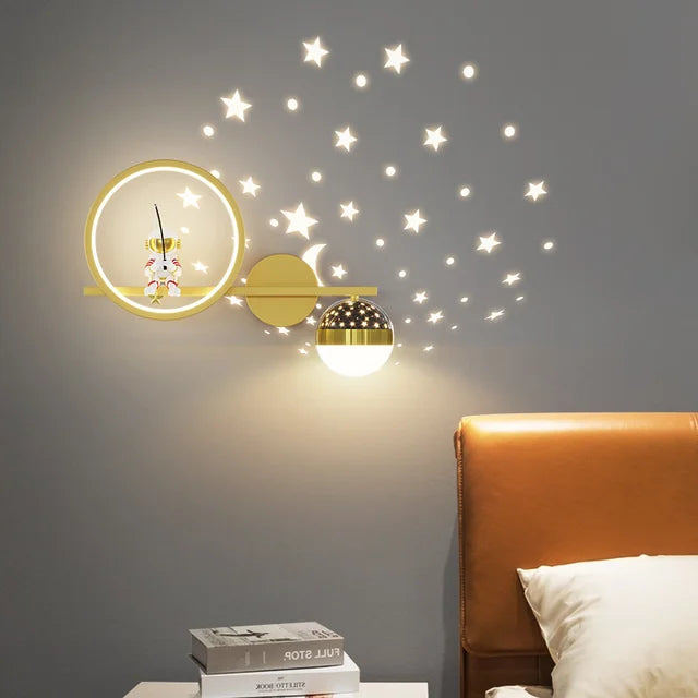 Lampe murale moderne pour chambre d'enfant avec lumière étoilée