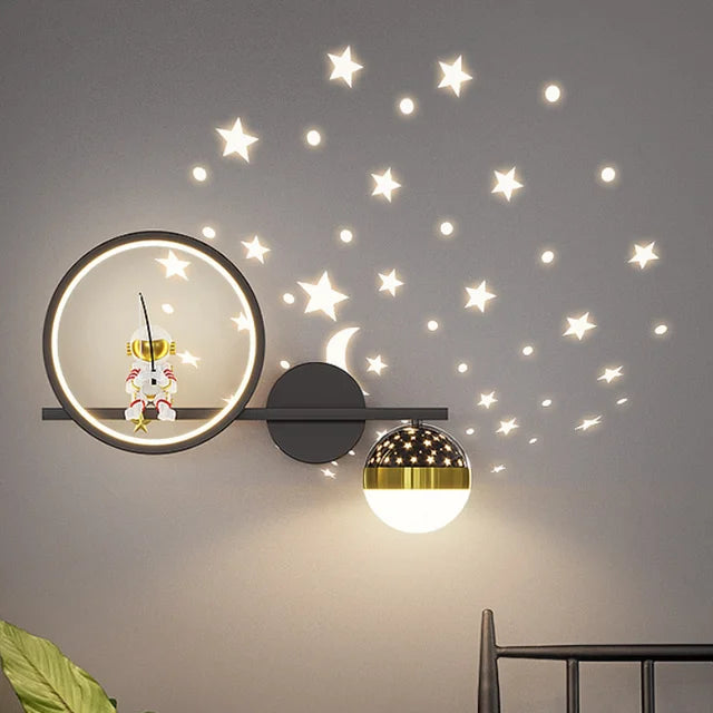 Lampe murale moderne pour chambre d'enfant avec lumière étoilée