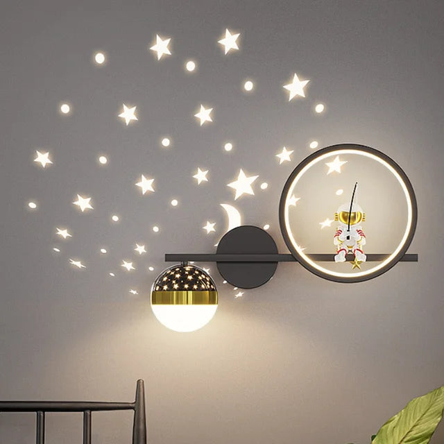 Lampe murale moderne pour chambre d'enfant avec lumière étoilée