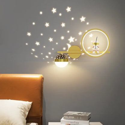 Lampe murale moderne pour chambre d'enfant avec lumière étoilée