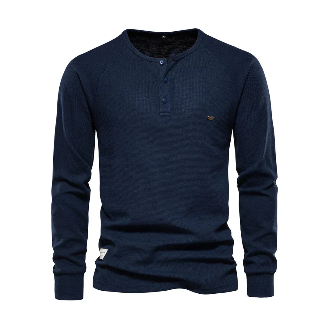 Chemise à manches longues pour homme avec col rond