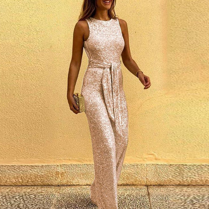 Zebby - Festlig Skinnende Dame Jumpsuit