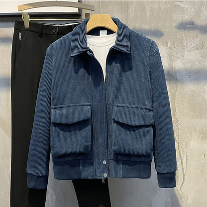 Veste pour homme de printemps avec poignets côtelés