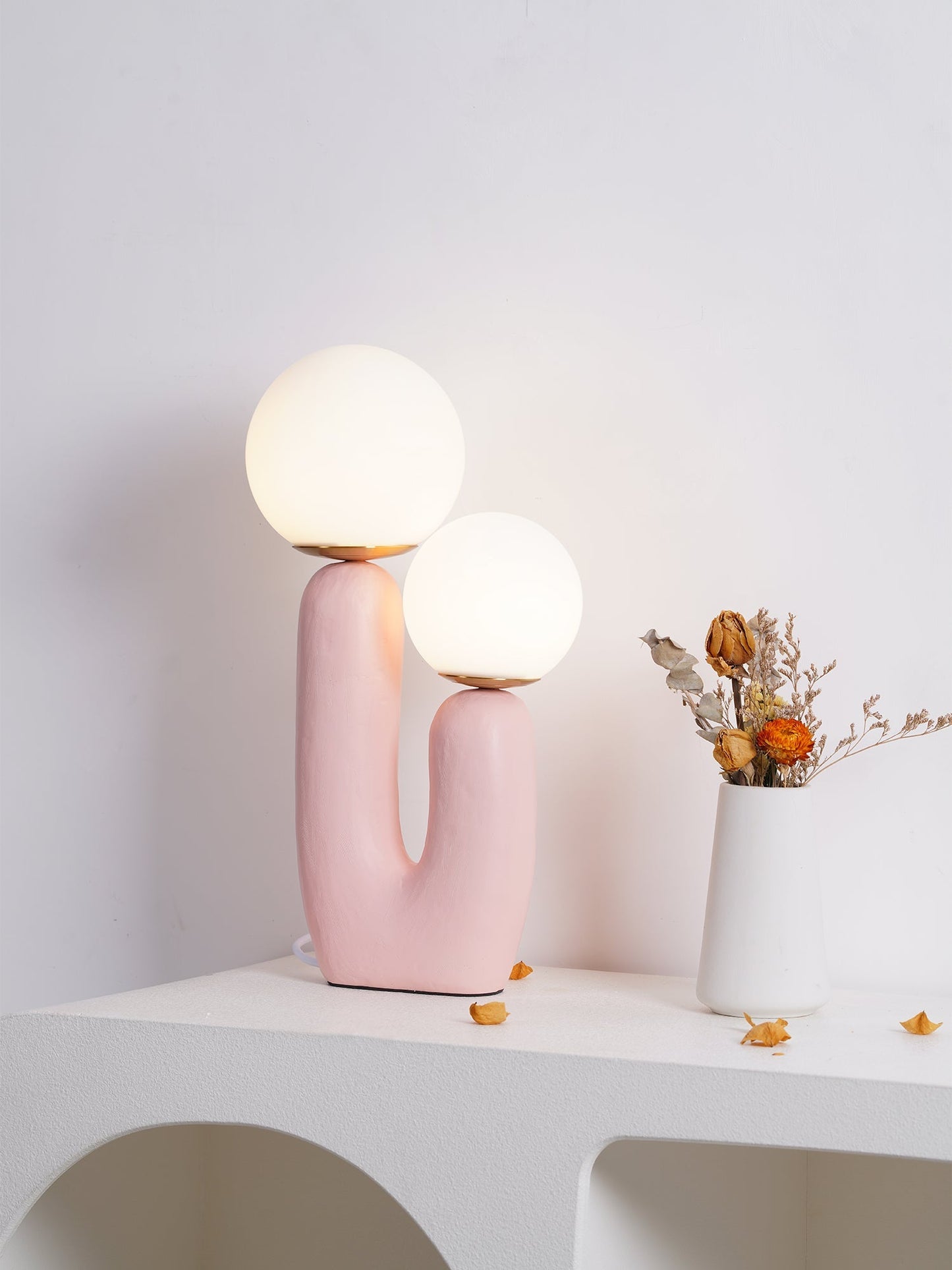 EcoLuxe - Moderne glas- og harpiksbordlampe