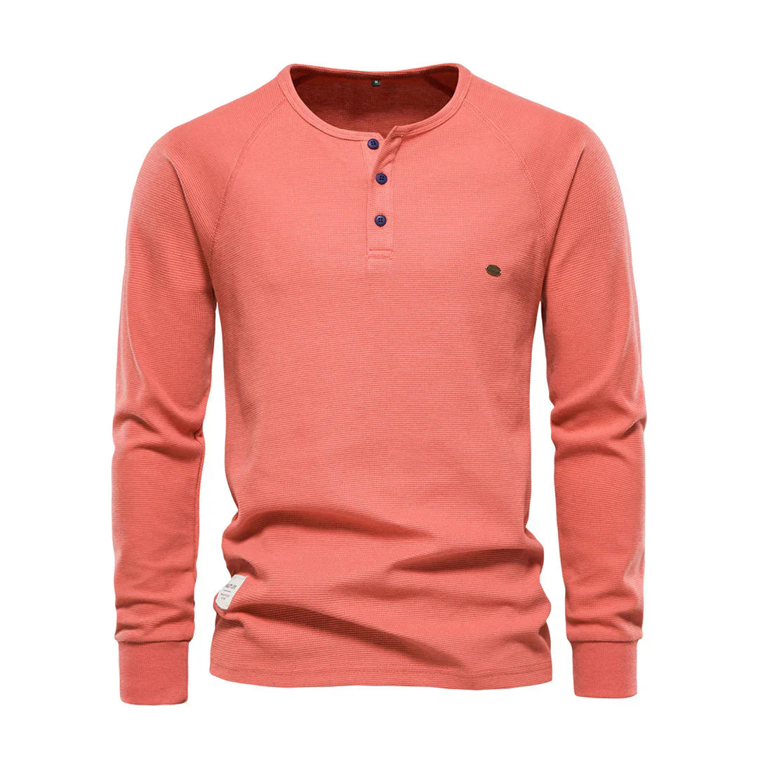 Chemise à manches longues pour homme avec col rond