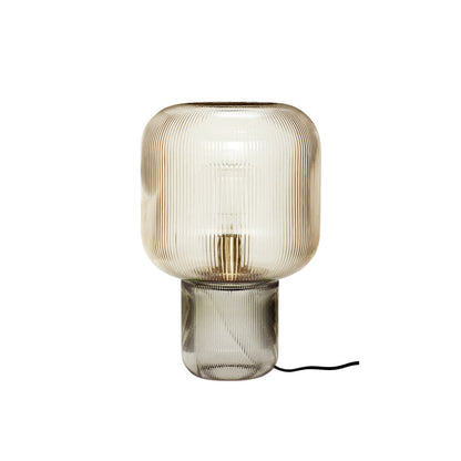 GlowSphere - Oval bordlampe af glas og metal