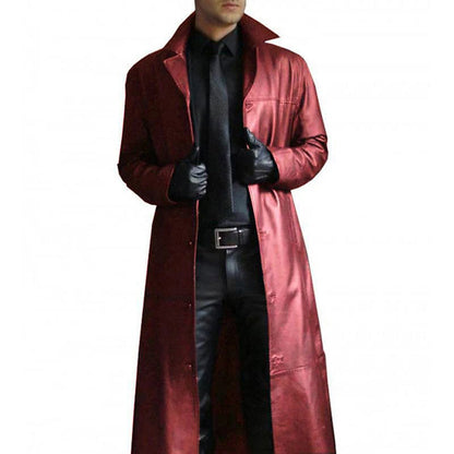 Boston - Faux leather long coat for men