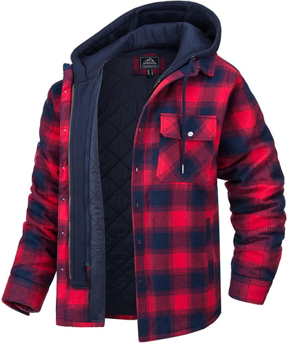 Veste à carreaux pour hommes avec capuche - Piolo