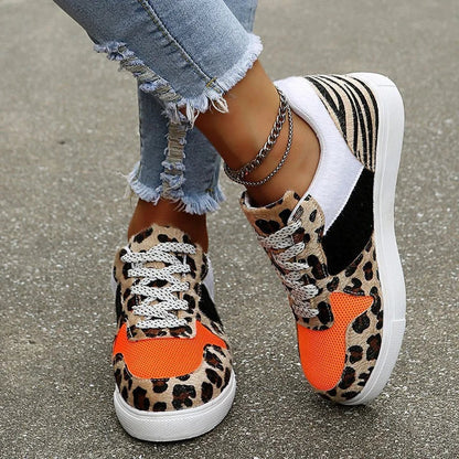 Pompe - Chaussures confortables pour femmes à imprimé léopard