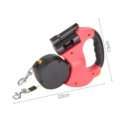PetWorld - Laisse rétractable double innovante pour chien avec lumière