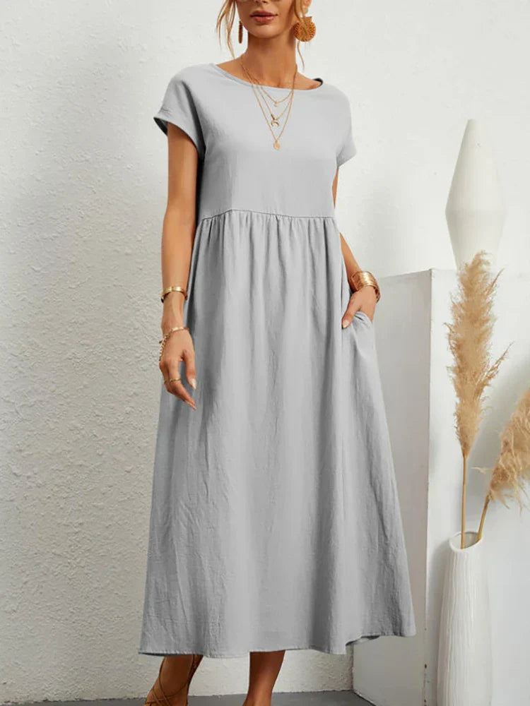 O-hals vintage bomulds kjole - Brenda