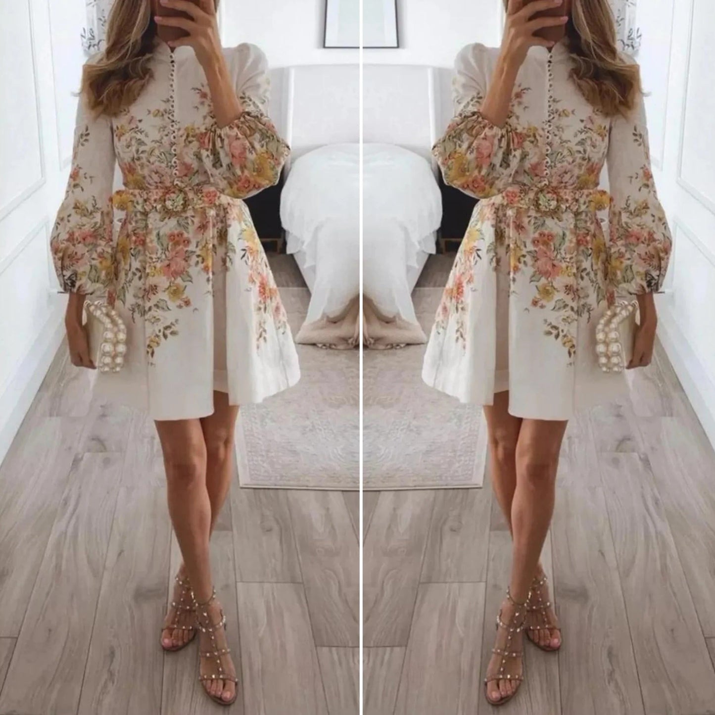 Mini robe à imprimé floral et boutons - Liv