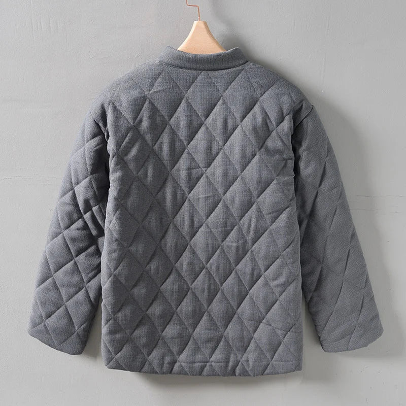 Veste d'été pour hommes avec boutons et matelassage en losanges