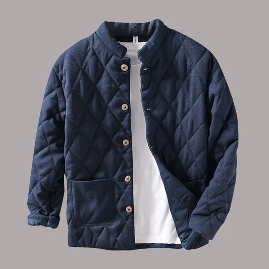 Veste d'été pour hommes avec boutons et matelassage en losanges