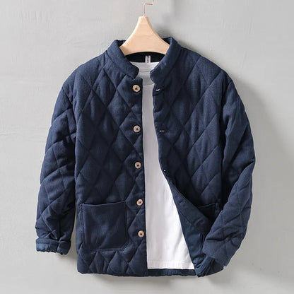 Veste d'été pour hommes avec boutons et matelassage en losanges