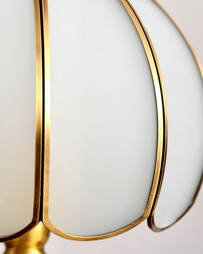 LuxeBrass – Retro Design Table Lamp with White Finish