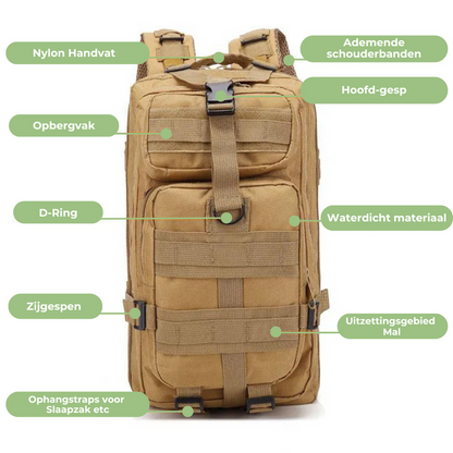Sac à dos tactique étanche avec un grand espace de rangement