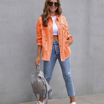 Dame Denimjakke med "Vintage" Look - Revive