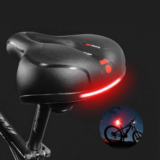 Fietszadel met verlichting en extra zitcomfort