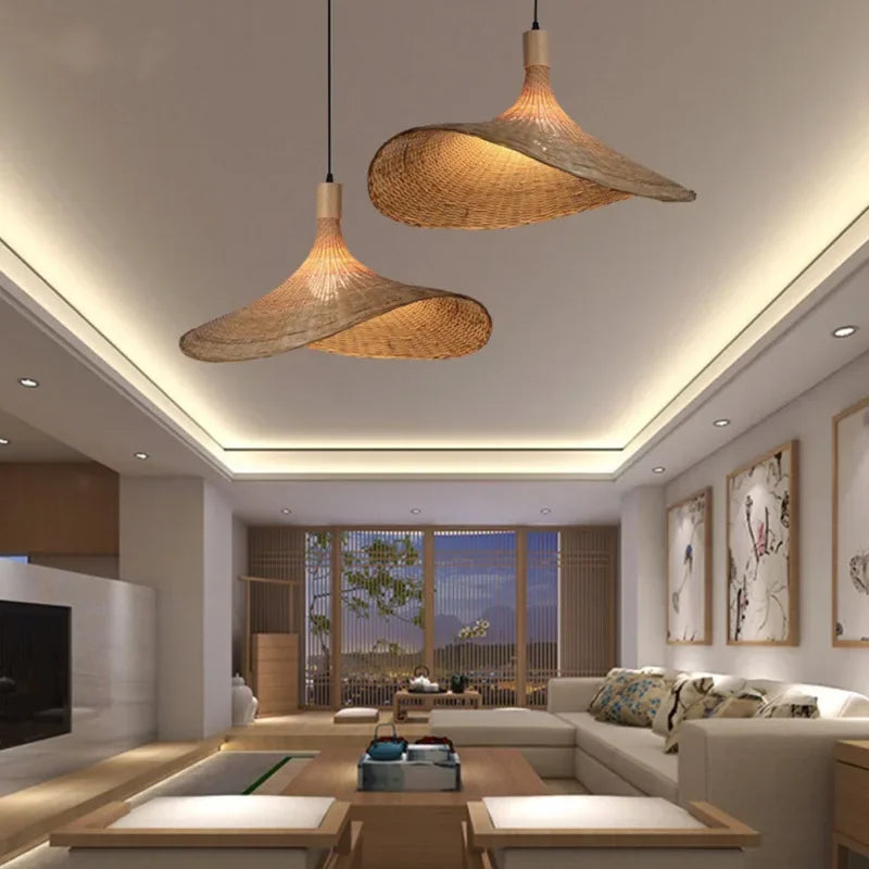NatureGlow - Woven Bamboo Pendant Light