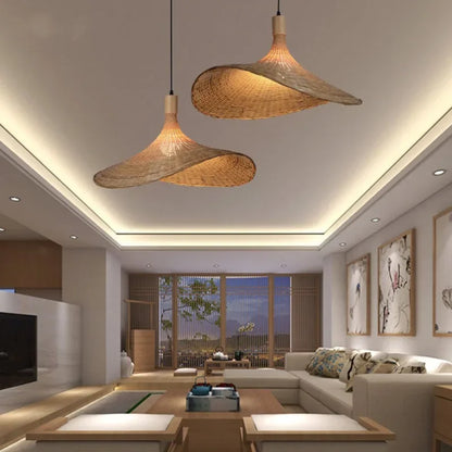 NatureGlow - Woven Bamboo Pendant Light