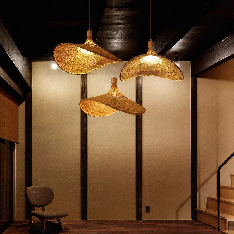 NatureGlow - Woven Bamboo Pendant Light
