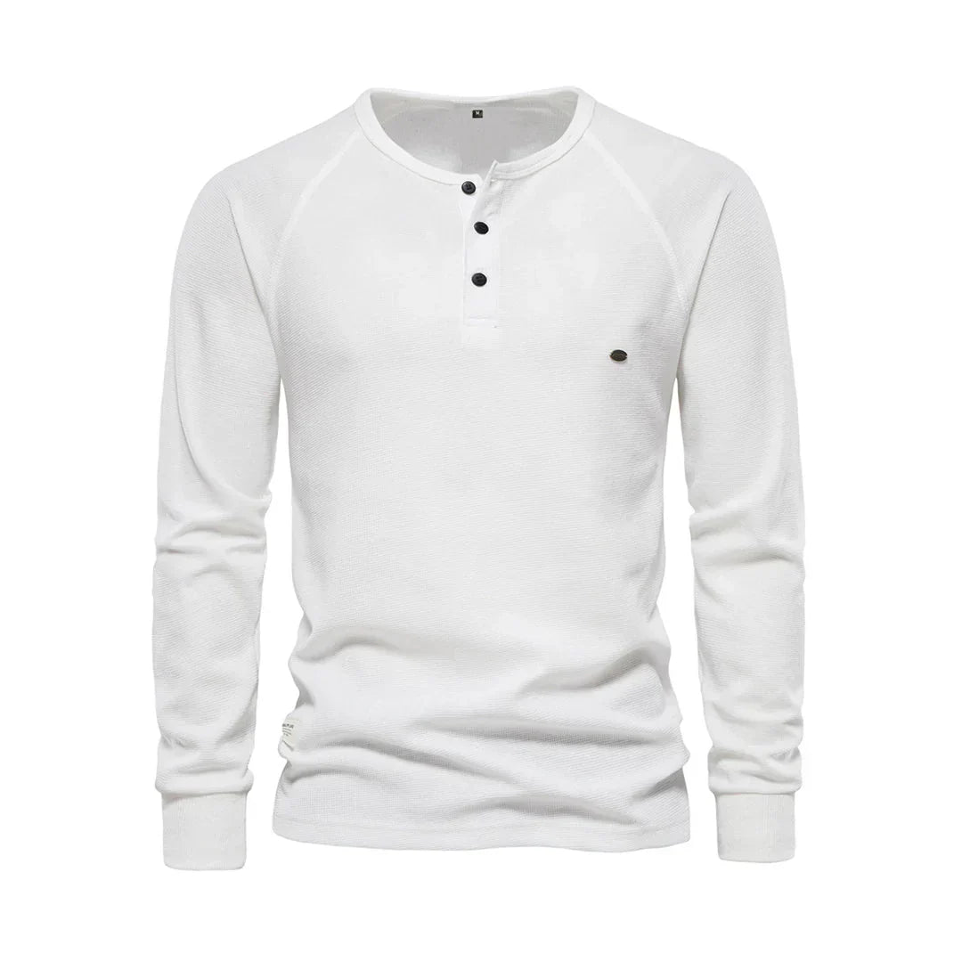 Chemise à manches longues pour homme avec col rond