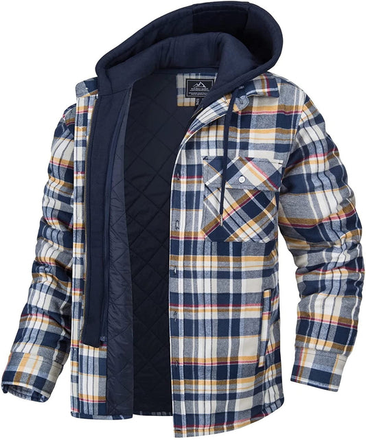 Veste à carreaux pour hommes avec capuche - Piolo