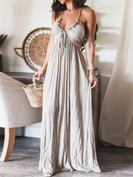 Robe Maxi Beige - Hesja