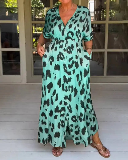 Robe longue à imprimé léopard - Esmee